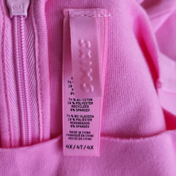 SKIMS Bubble Gum Pink Sleeveless Crew Neck Catsuit Plus Size 4X Stretch - Picture 4 of 12